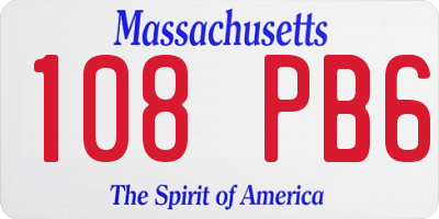 MA license plate 108PB6