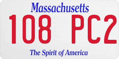MA license plate 108PC2