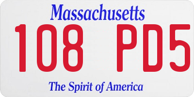 MA license plate 108PD5