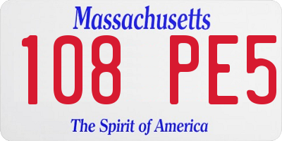 MA license plate 108PE5