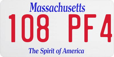 MA license plate 108PF4
