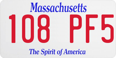 MA license plate 108PF5