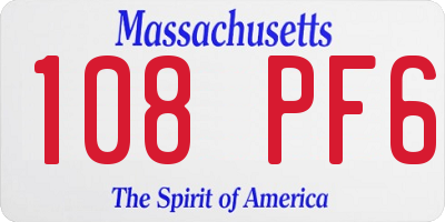 MA license plate 108PF6