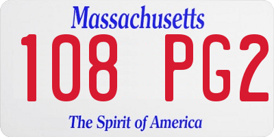 MA license plate 108PG2
