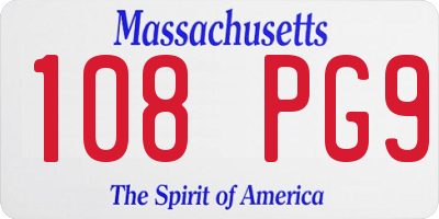 MA license plate 108PG9