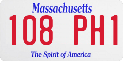 MA license plate 108PH1