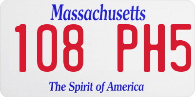 MA license plate 108PH5