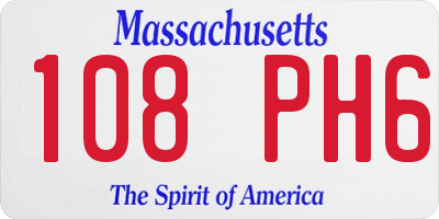 MA license plate 108PH6