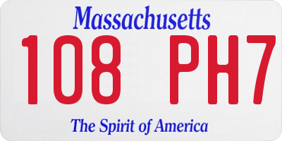 MA license plate 108PH7