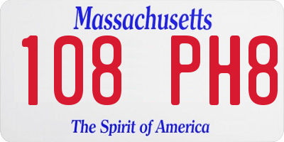 MA license plate 108PH8