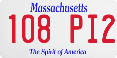 MA license plate 108PI2