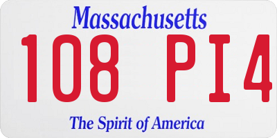 MA license plate 108PI4
