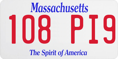 MA license plate 108PI9