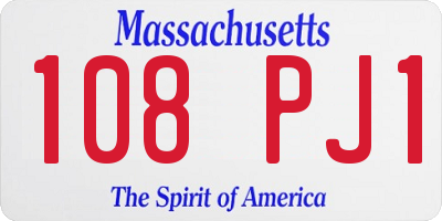 MA license plate 108PJ1