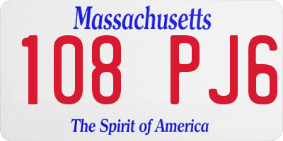 MA license plate 108PJ6