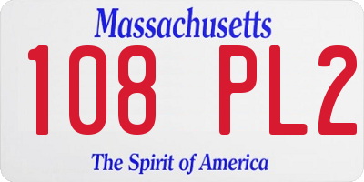 MA license plate 108PL2