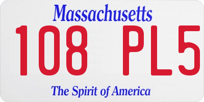 MA license plate 108PL5