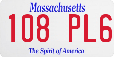 MA license plate 108PL6