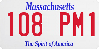 MA license plate 108PM1