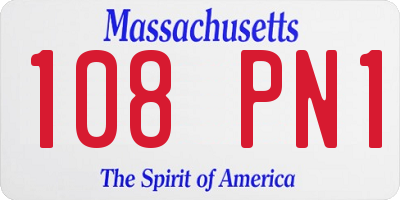 MA license plate 108PN1