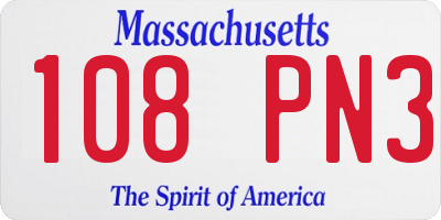 MA license plate 108PN3