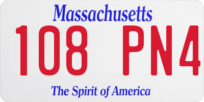 MA license plate 108PN4
