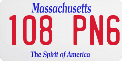 MA license plate 108PN6