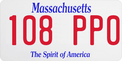 MA license plate 108PP0