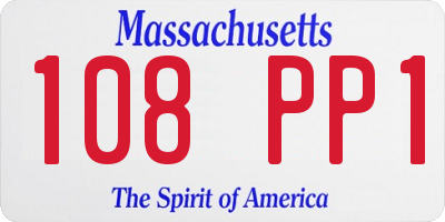 MA license plate 108PP1