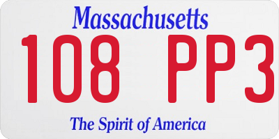 MA license plate 108PP3