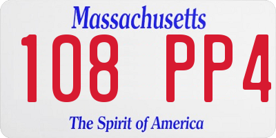MA license plate 108PP4