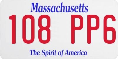 MA license plate 108PP6