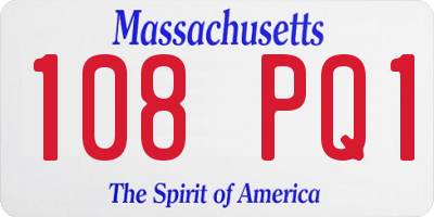 MA license plate 108PQ1
