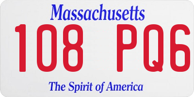 MA license plate 108PQ6