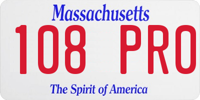 MA license plate 108PR0