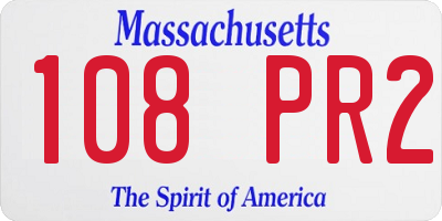 MA license plate 108PR2
