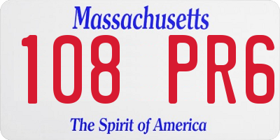 MA license plate 108PR6