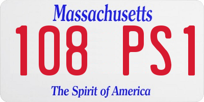 MA license plate 108PS1