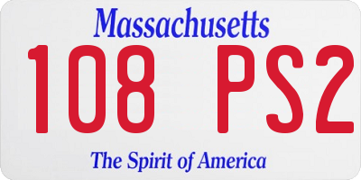 MA license plate 108PS2