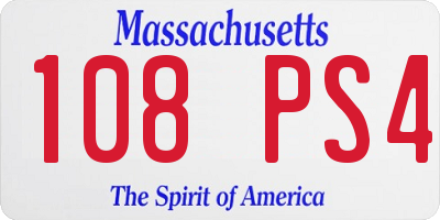 MA license plate 108PS4