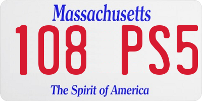 MA license plate 108PS5