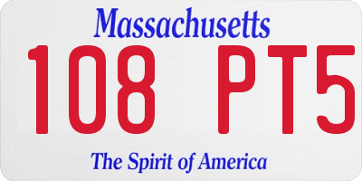 MA license plate 108PT5