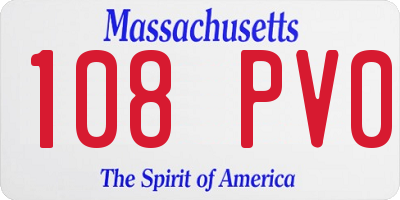 MA license plate 108PV0