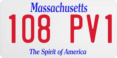 MA license plate 108PV1