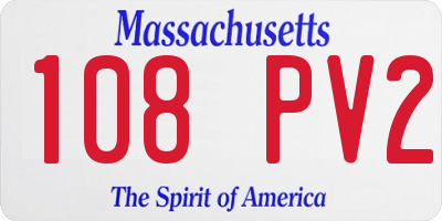 MA license plate 108PV2