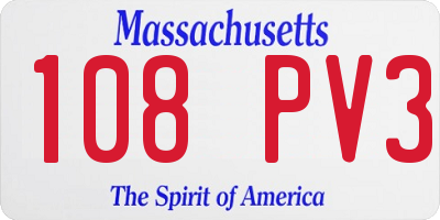 MA license plate 108PV3