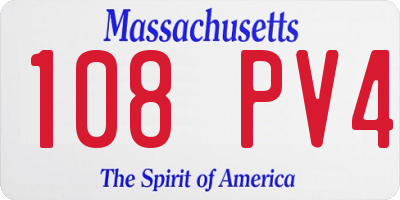 MA license plate 108PV4