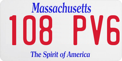 MA license plate 108PV6