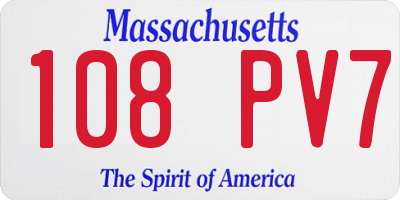 MA license plate 108PV7