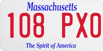 MA license plate 108PX0